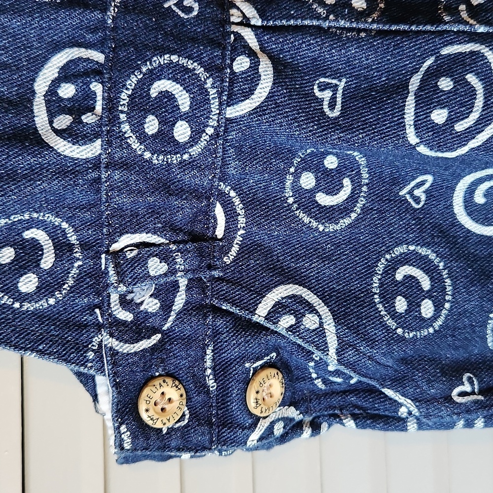 Delia's Baby Smiley Face Denim Overalls - Picture 5 of 12